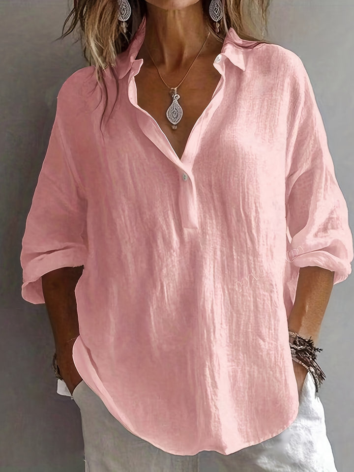 Vivian™ | Oversized Lapel Blouse in Bold Colours