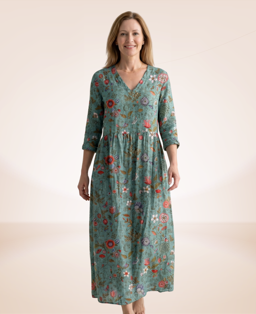 Florence™ | Luxe Floral Linen Dress