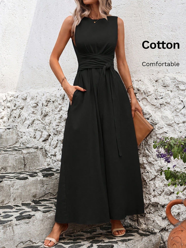 Diane™ | Cotton Tie-Back Sleeveless Maxi Dress