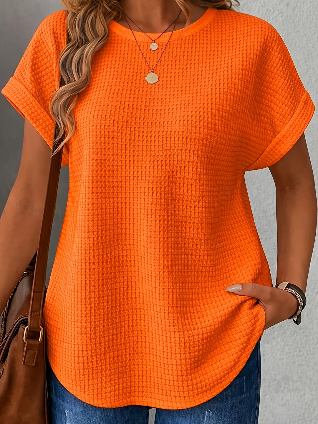 Penny™ | Soft Waffle-Knit Short Sleeve Top