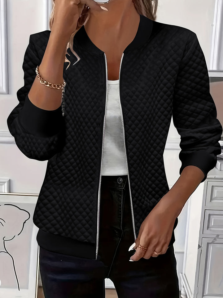 Jackie™ | Textured Zip-Up Bomber Jacket