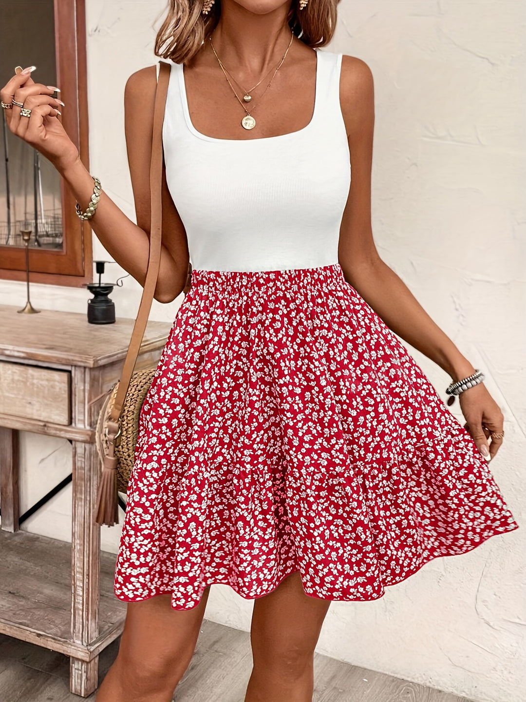 Rose™ | Floral Print Sleeveless Dress