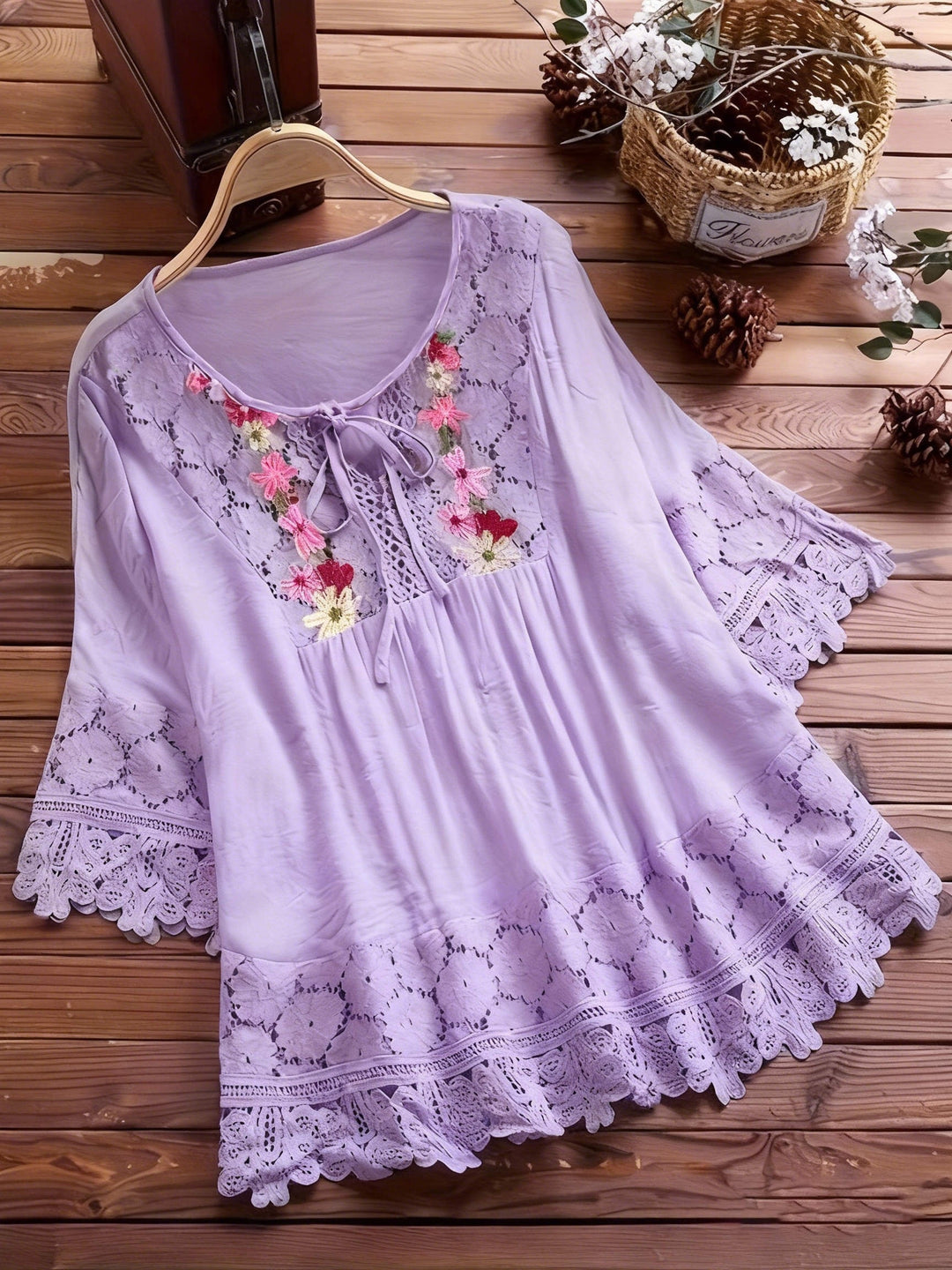 Florence™ | Embroidered Lace Boho Blouse