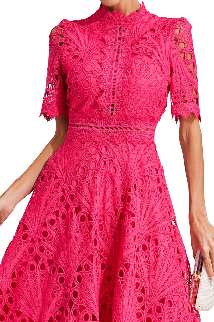 Celestine™ | Elegant Lace Midi Dress