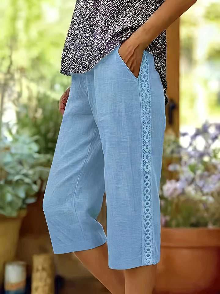 Noor™ | Elastic-Waist Capri Pants with Pockets