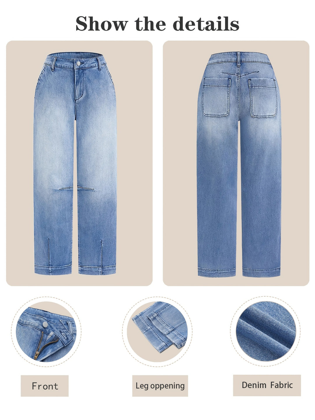 Jamie™ | Relaxed Barrel-Leg Jeans in Washed Blue