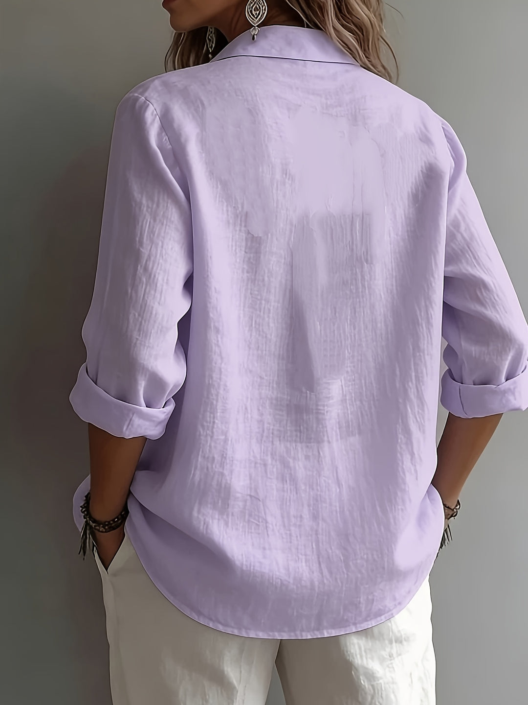 Selene™ | Relaxed Luxe Linen Button Blouse