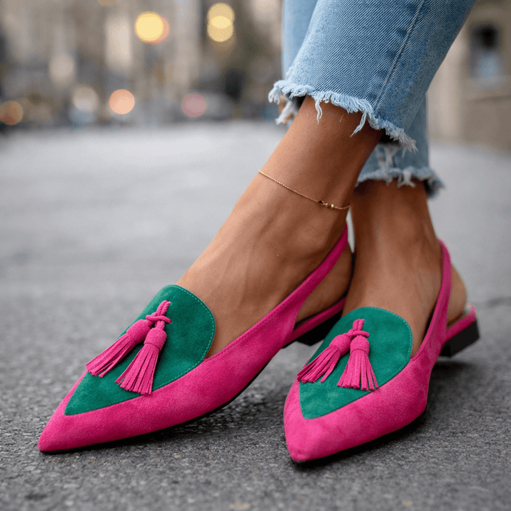 Lorena™ | Pointed-Toe Flat Mules with Slingback