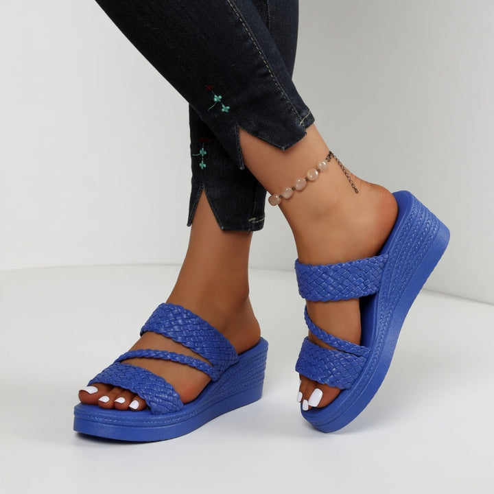 Tresseline™ | Woven Wedge Mule with Cushioned Sole