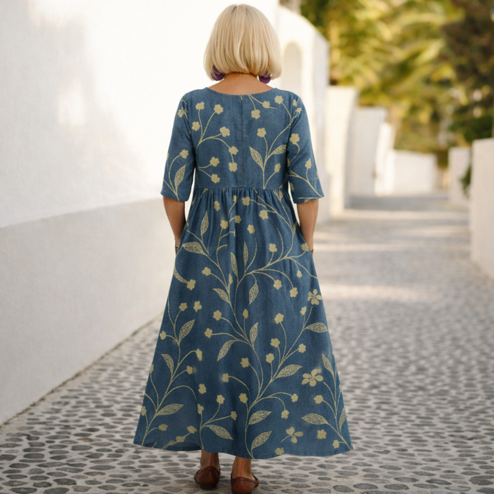 Hailey™ | Elegant Botanical Midi Dress