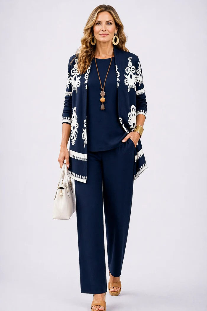 Celeste™ | Flowing Mediterranean Print Maxi Dress