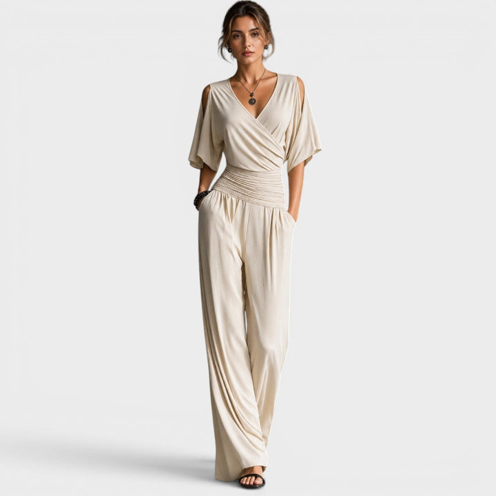 Suzanne™ | Elegant Wide-Leg Wrap Jumpsuit