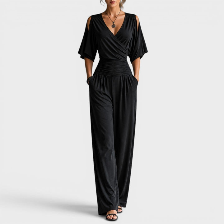 Suzanne™ | Elegant Wide-Leg Wrap Jumpsuit