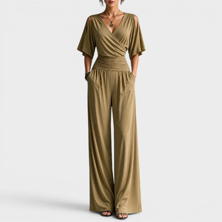 Suzanne™ | Elegant Wide-Leg Wrap Jumpsuit