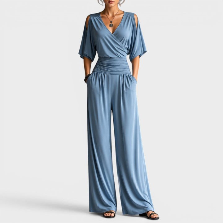 Suzanne™ | Elegant Wide-Leg Wrap Jumpsuit