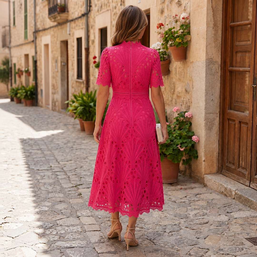 Celestine™ | Elegant Lace Midi Dress