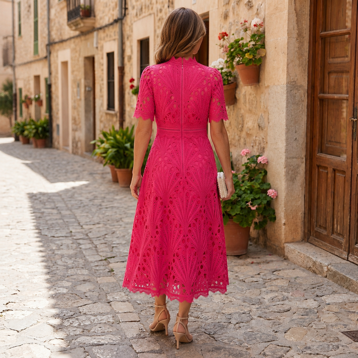 Celestine™ | Elegant Lace Midi Dress
