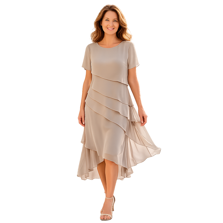 Camille™ | Layered Elegance Midi Dress