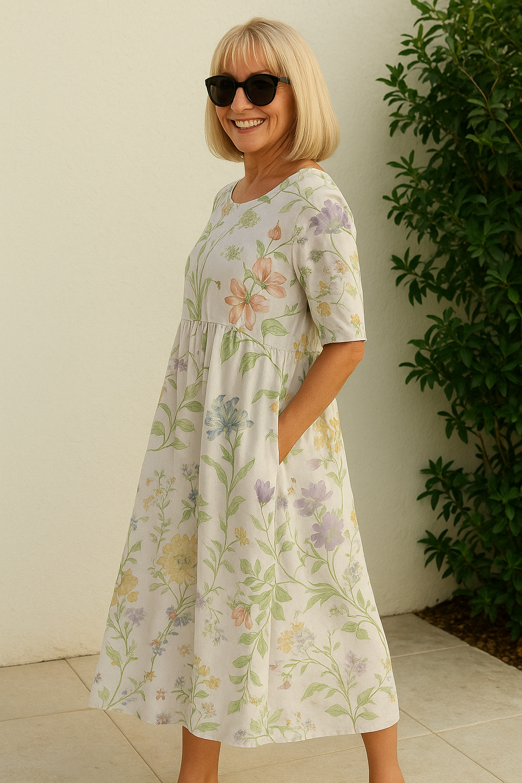 Celestine™ | Elegant Floral Midi Dress