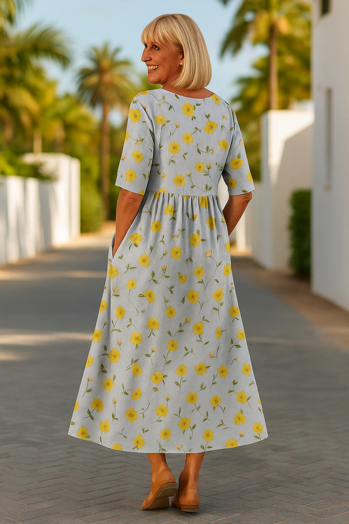 Celestine™ | Elegant Floral Midi Dress