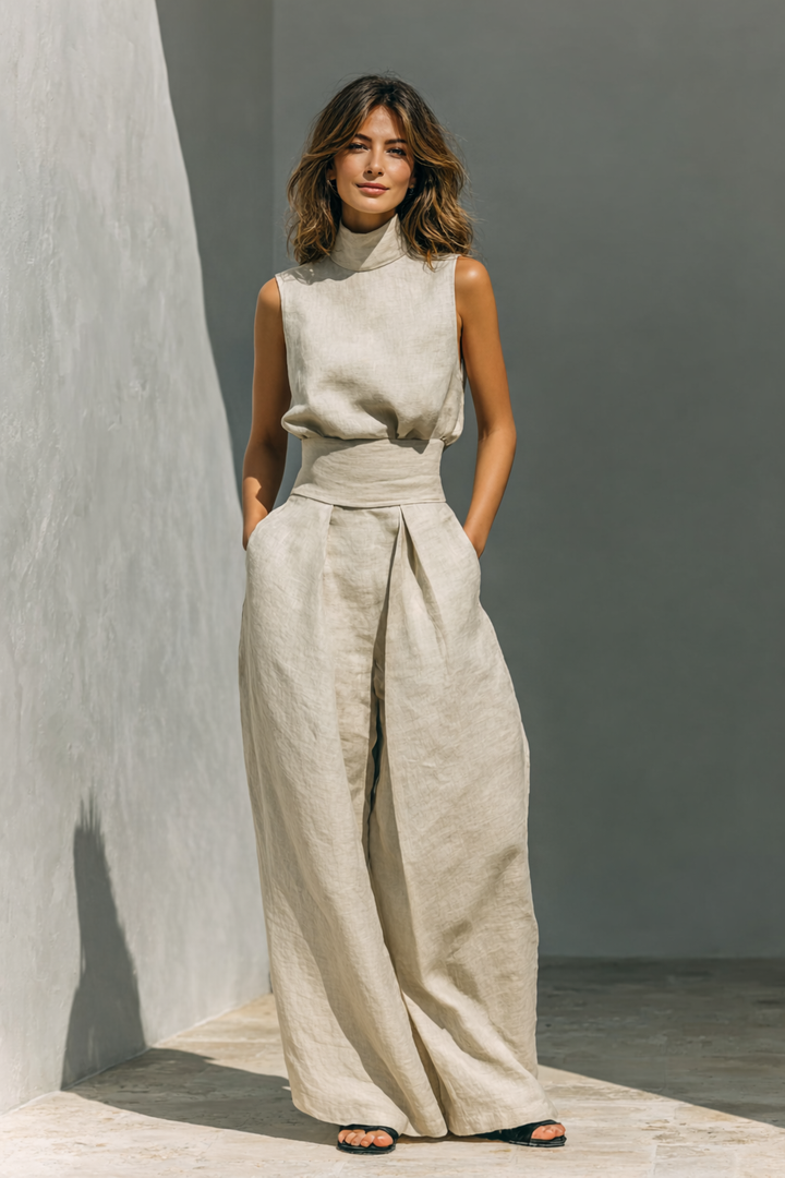 Maria™ | Minimalist Linen Two-Piece Set