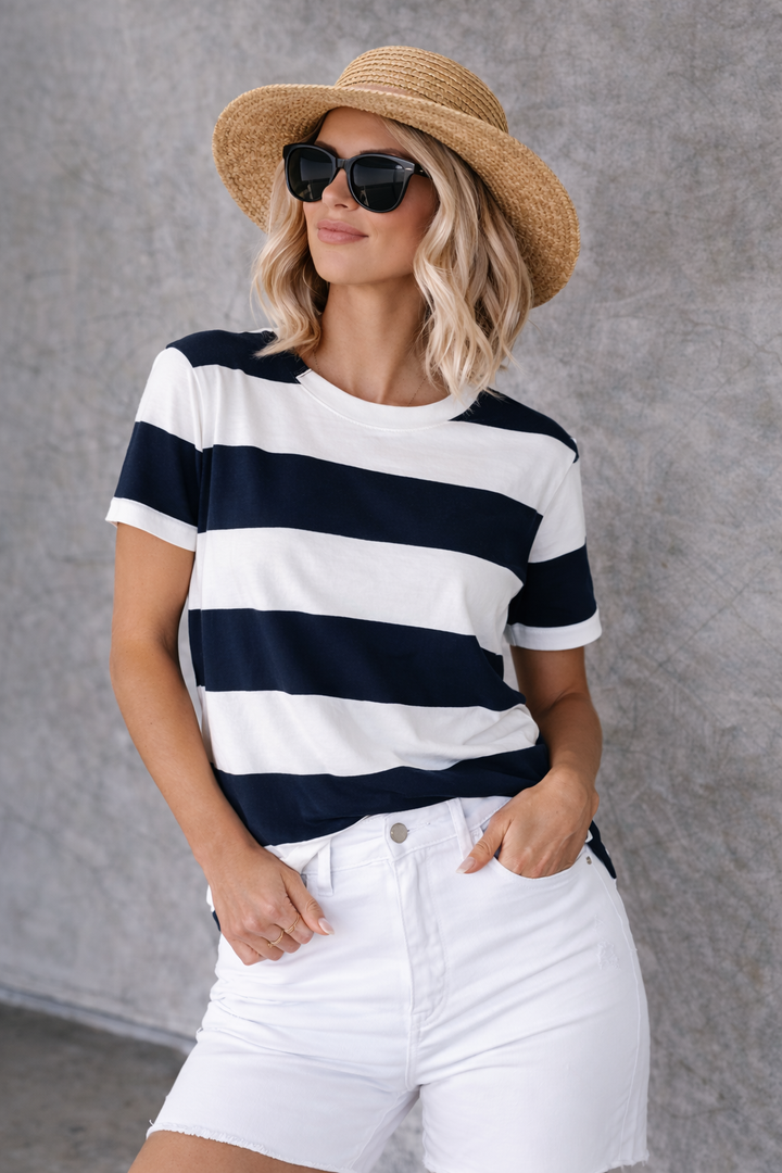 Sarah™ | Luxe Breton Stripe Tee