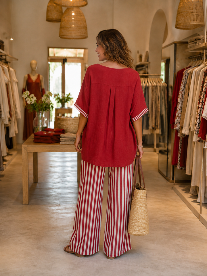 Amélia™ | Luxe Striped Linen Lounge Set