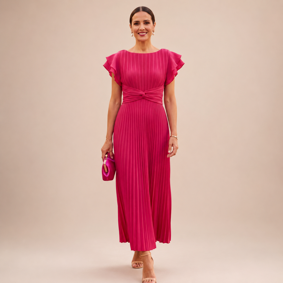 Vivienne™ | Pleated Twist-Waist Maxi Dress
