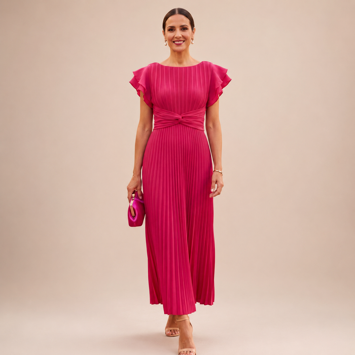 Vivienne™ | Pleated Twist-Waist Maxi Dress