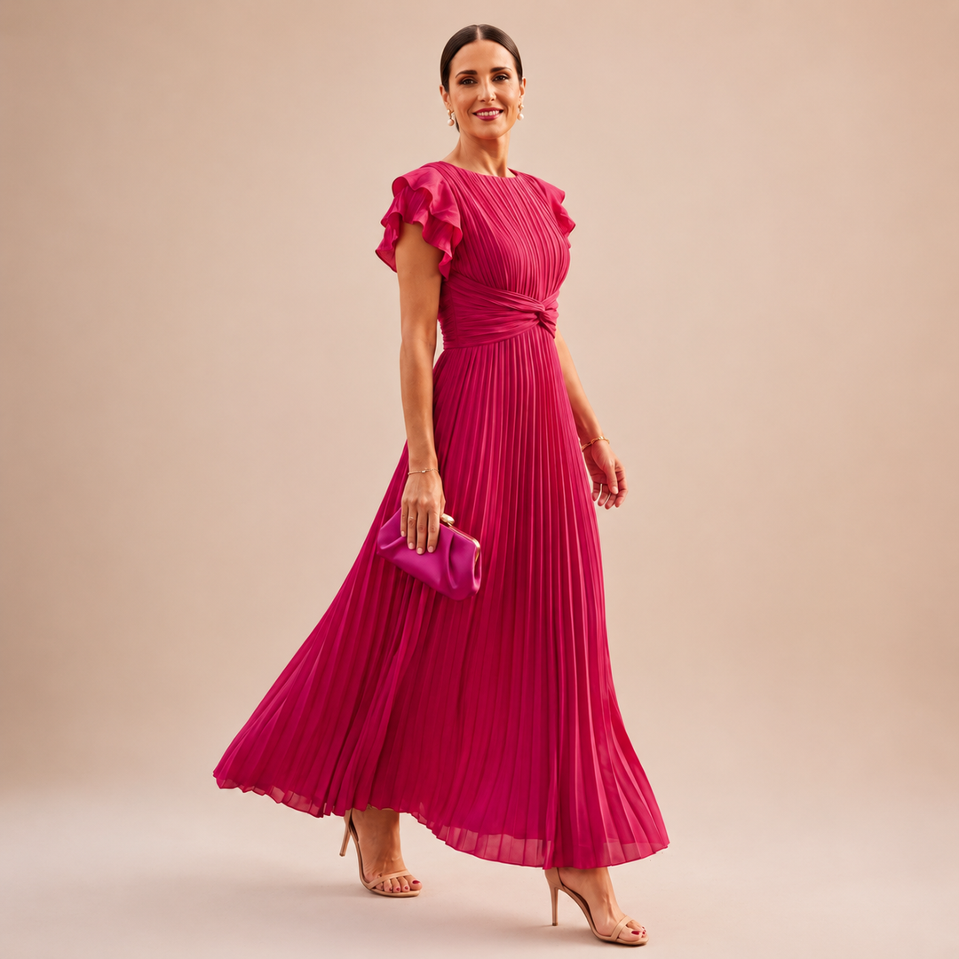 Vivienne™ | Pleated Twist-Waist Maxi Dress