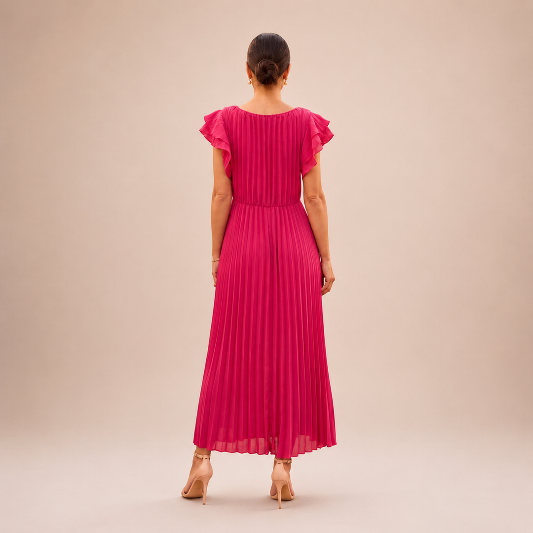 Vivienne™ | Pleated Twist-Waist Maxi Dress