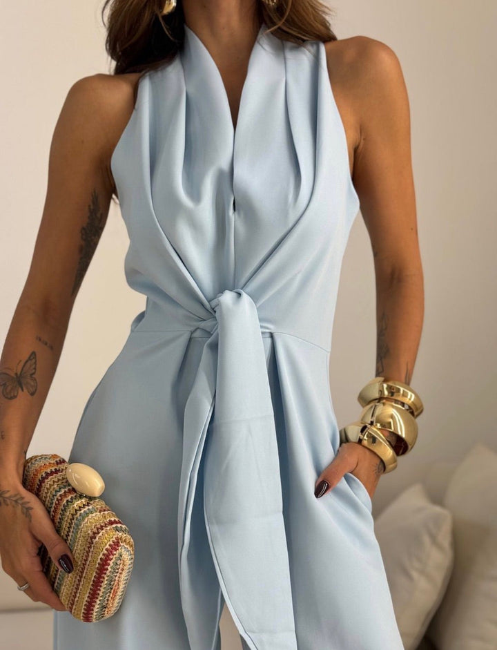 Celestia™ | Luxe Draped Wide-Leg Jumpsuit