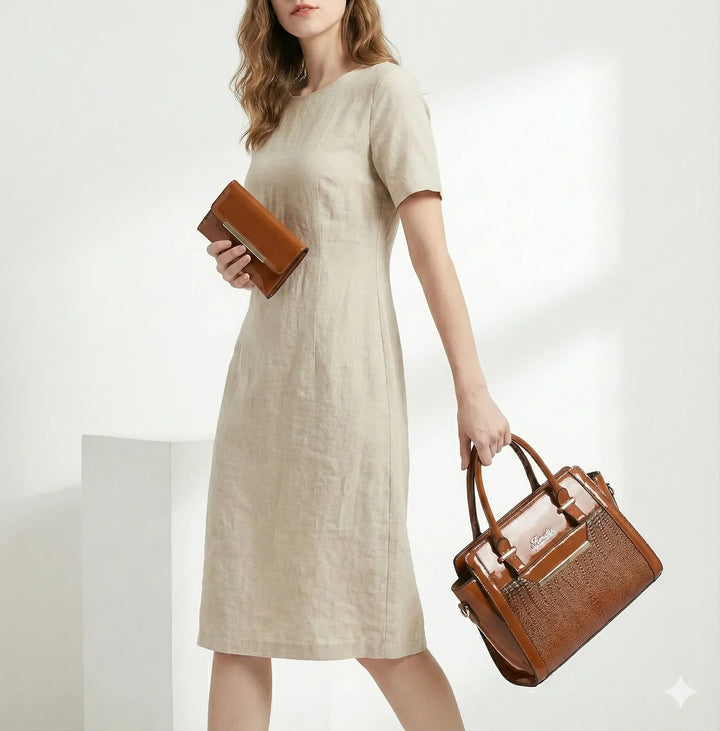 Sophia™ | Croc-Embossed Leather Bag & wallet Set