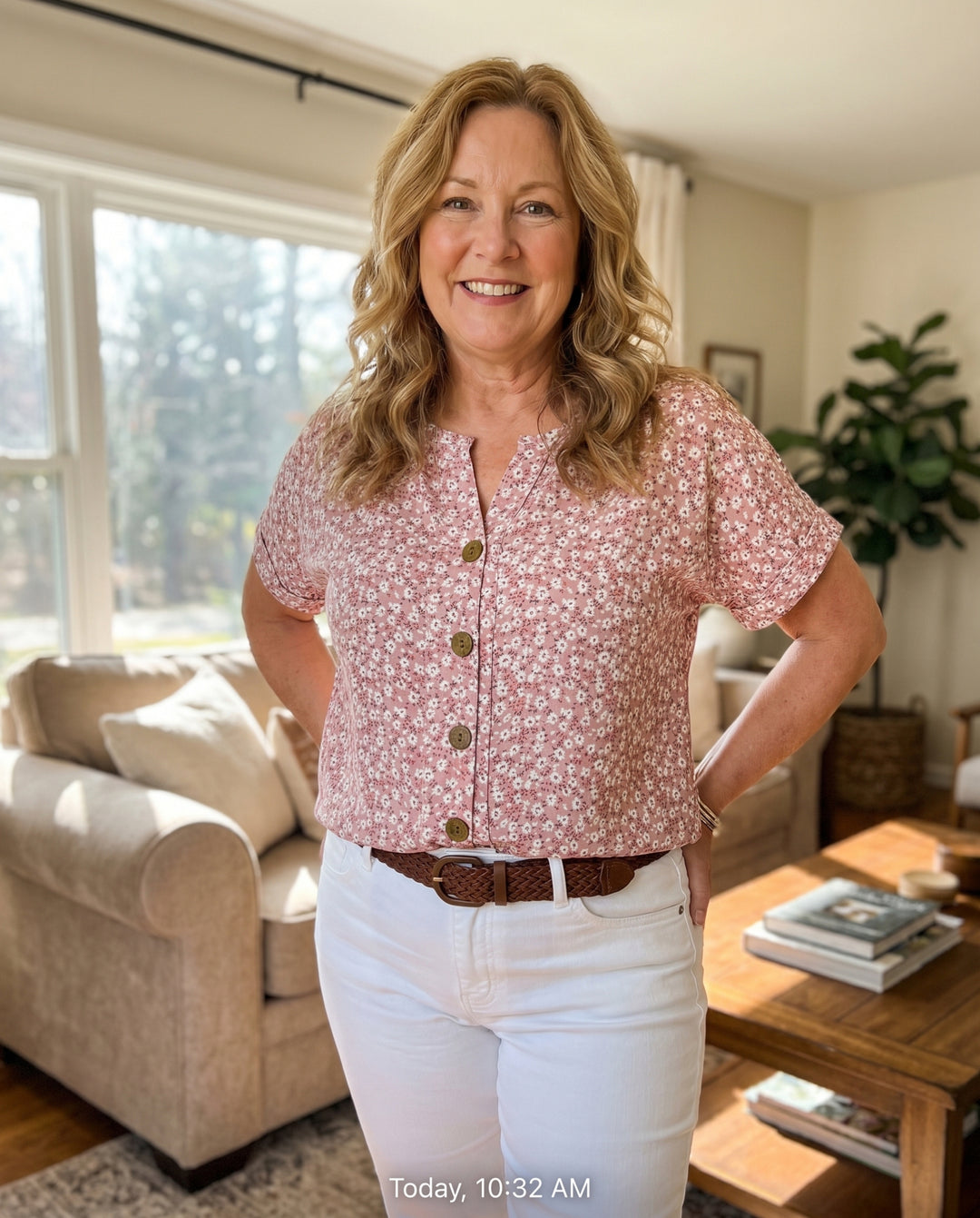 Verna™ | Floral Print Button Blouse