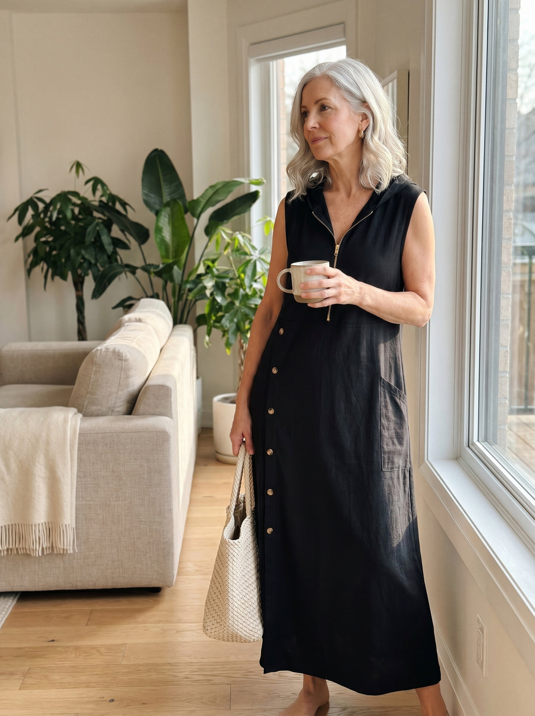 Carol™ | Hooded Button Maxi Dress