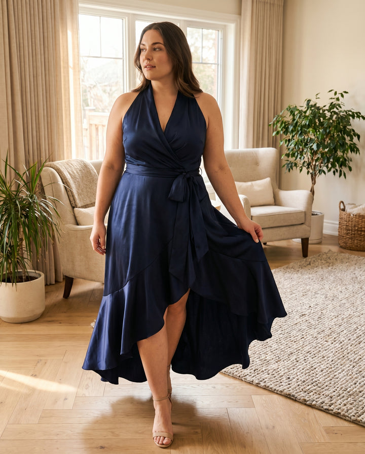 Audrey™ | Elegant Halter Wrap Evening Dress