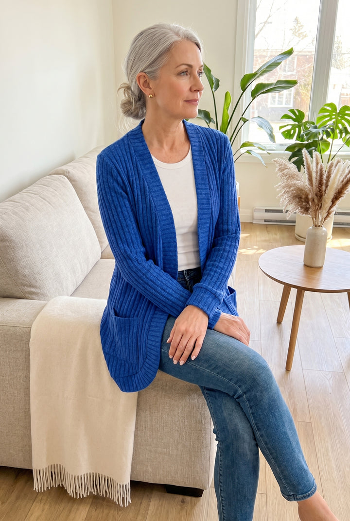 Elise™ | Elegant Open-Front Knit Cardigan