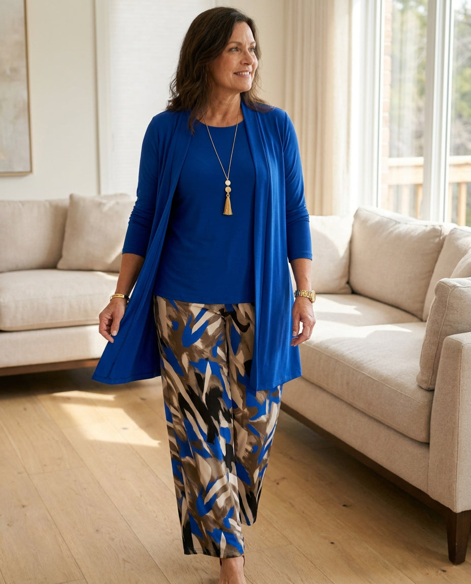Celeste™ | Flowing Mediterranean Print Maxi Dress