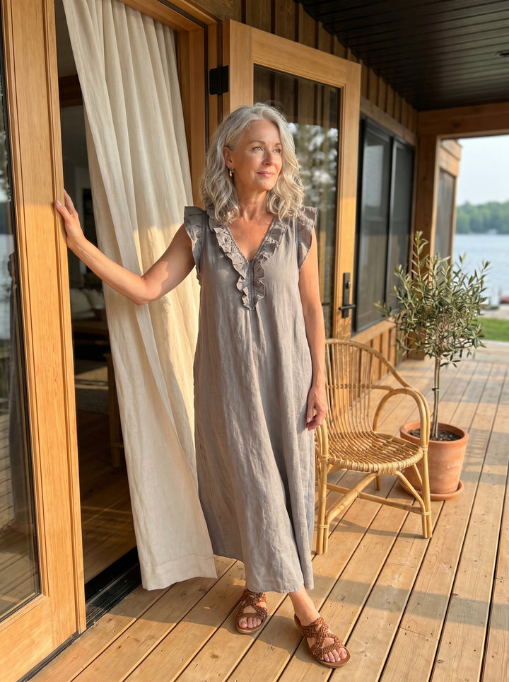 Camellia™ | Long Linen & Cotton Bohemian Dress