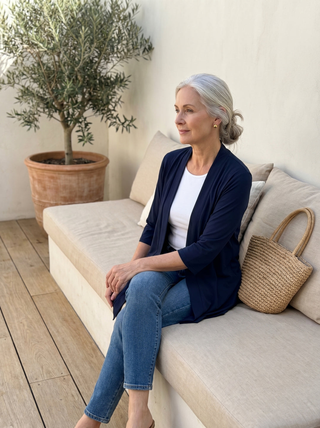 Vivienne™ | Elegant Open-Front Stretch Cardigan