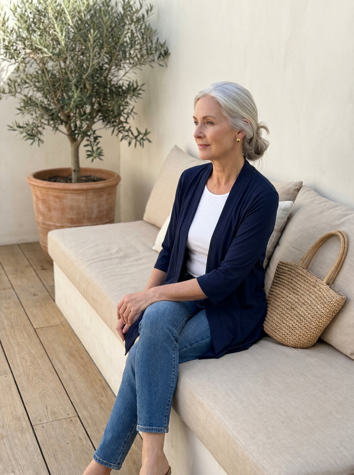 Vivienne™ | Elegant Open-Front Stretch Cardigan