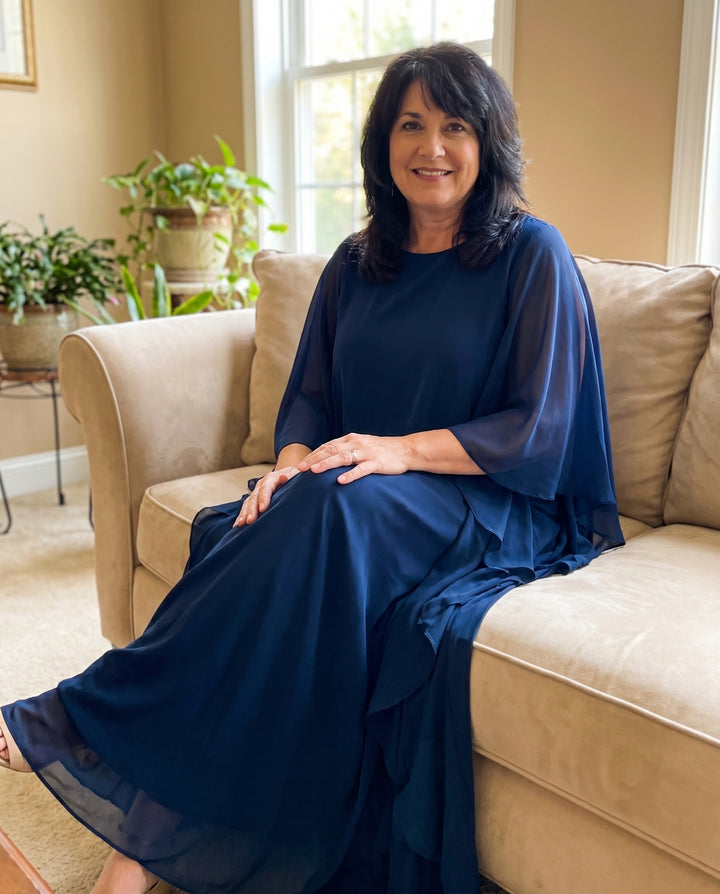 Michaela™ | Elegant Chiffon Sleeve Two-Piece Set