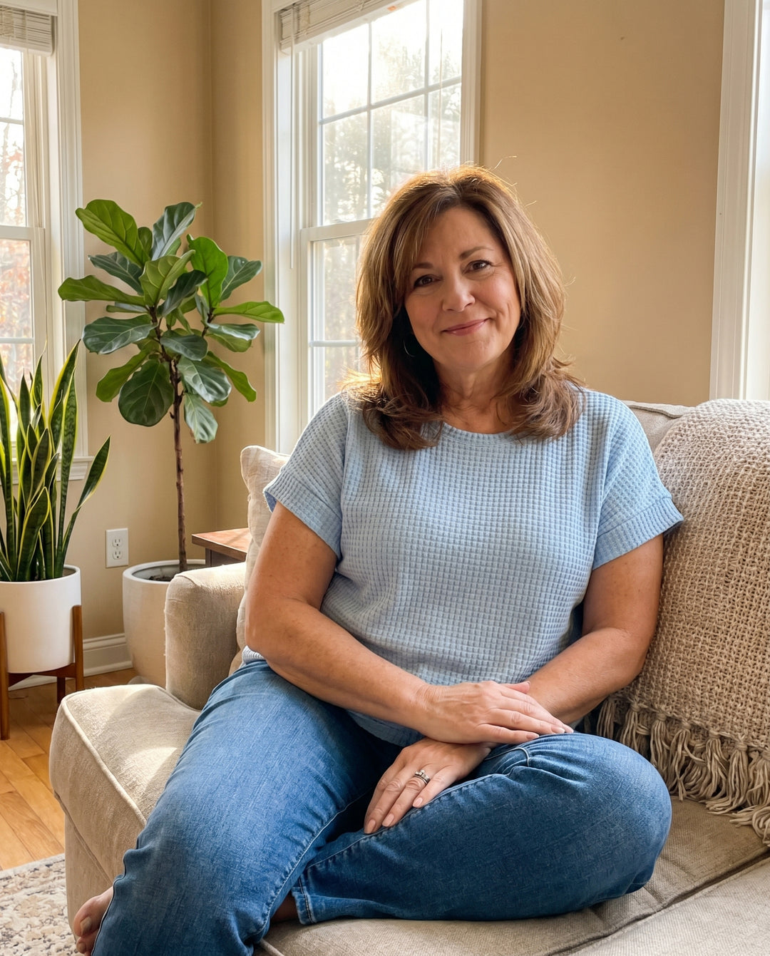 Penny™ | Soft Waffle-Knit Short Sleeve Top