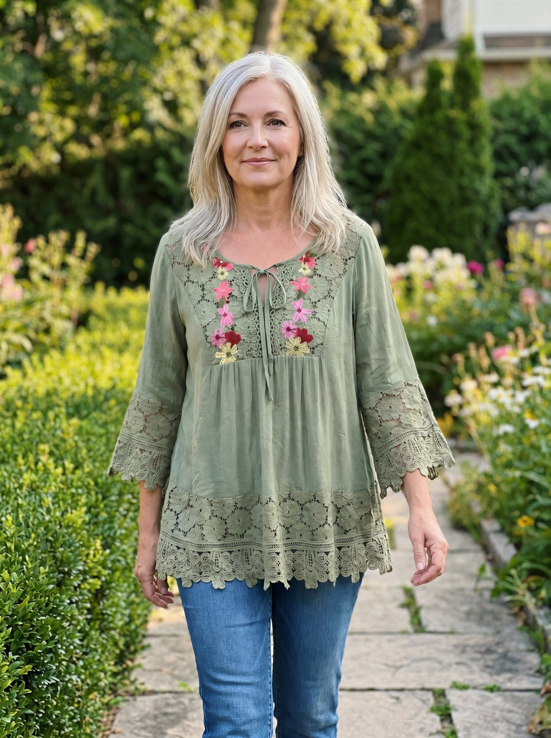 Florence™ | Embroidered Lace Boho Blouse