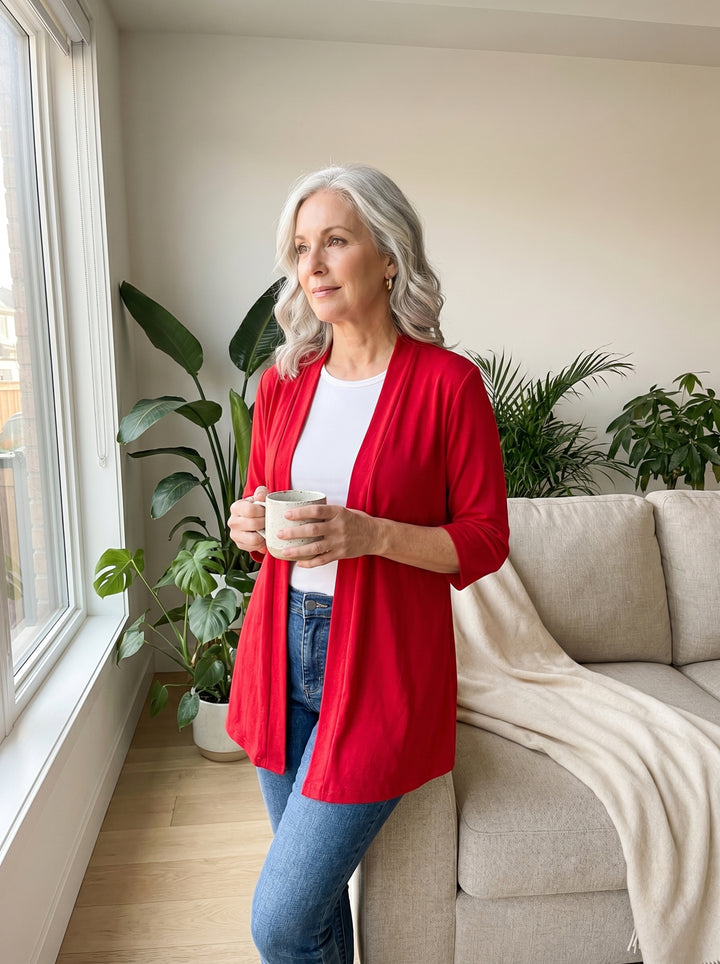 Vivienne™ | Elegant Open-Front Stretch Cardigan