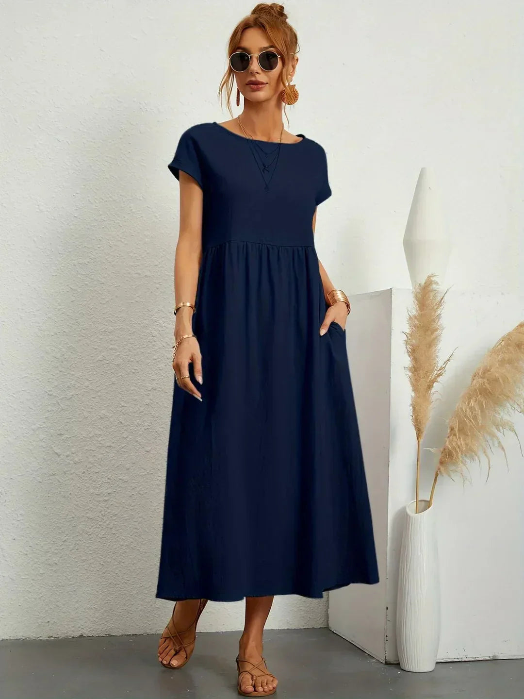 Gabrielle™ | Luxe Minimalist Midi Dress
