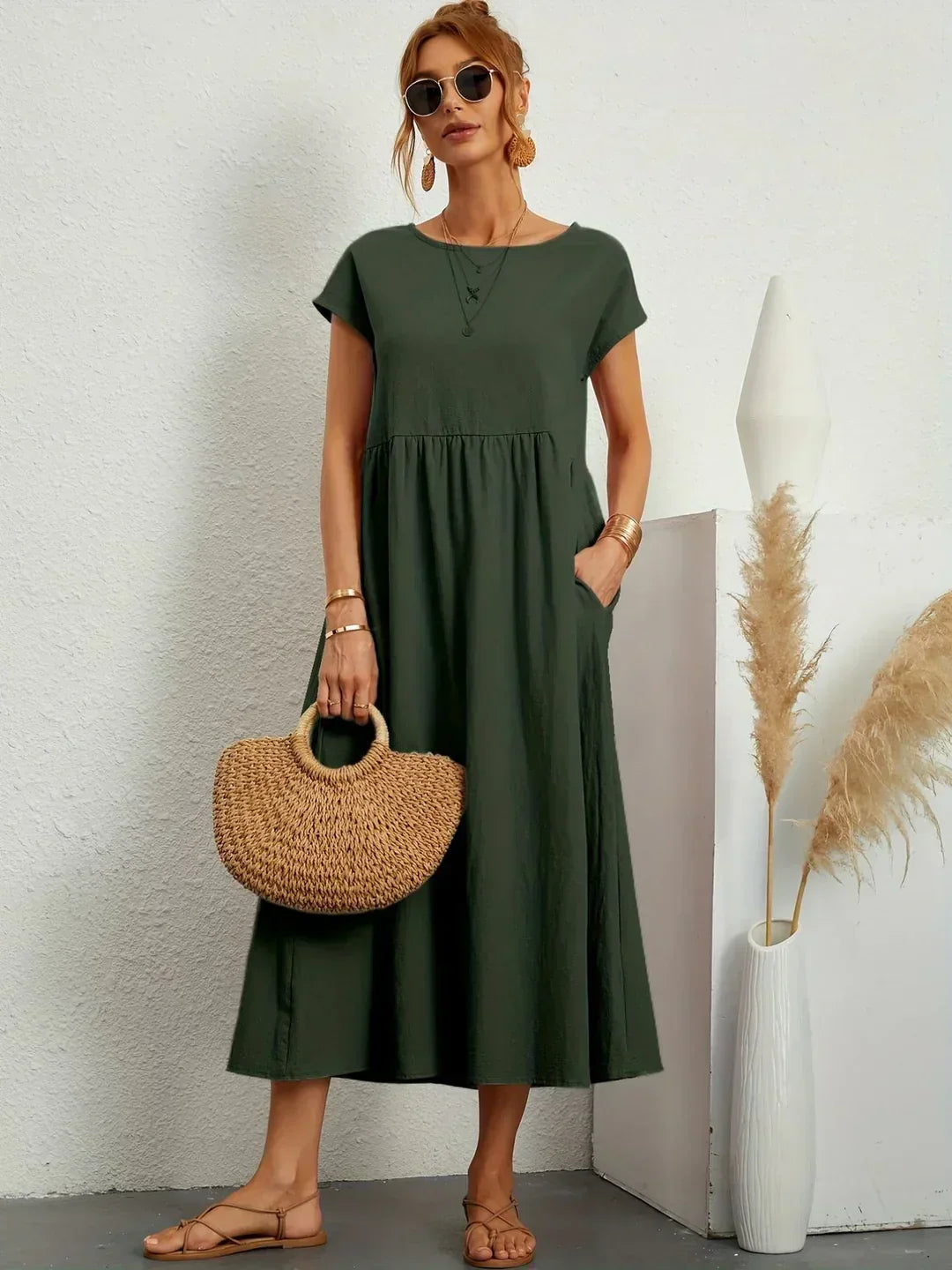 Gabrielle™ | Luxe Minimalist Midi Dress