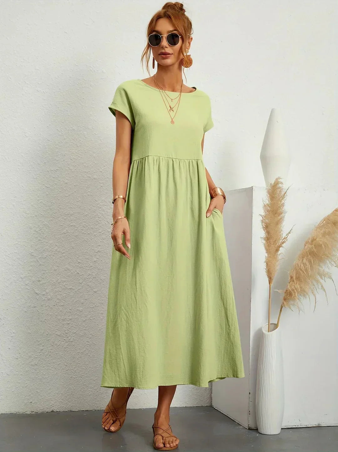 Gabrielle™ | Luxe Minimalist Midi Dress