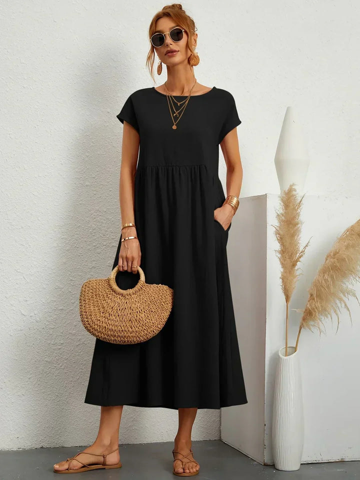 Gabrielle™ | Luxe Minimalist Midi Dress