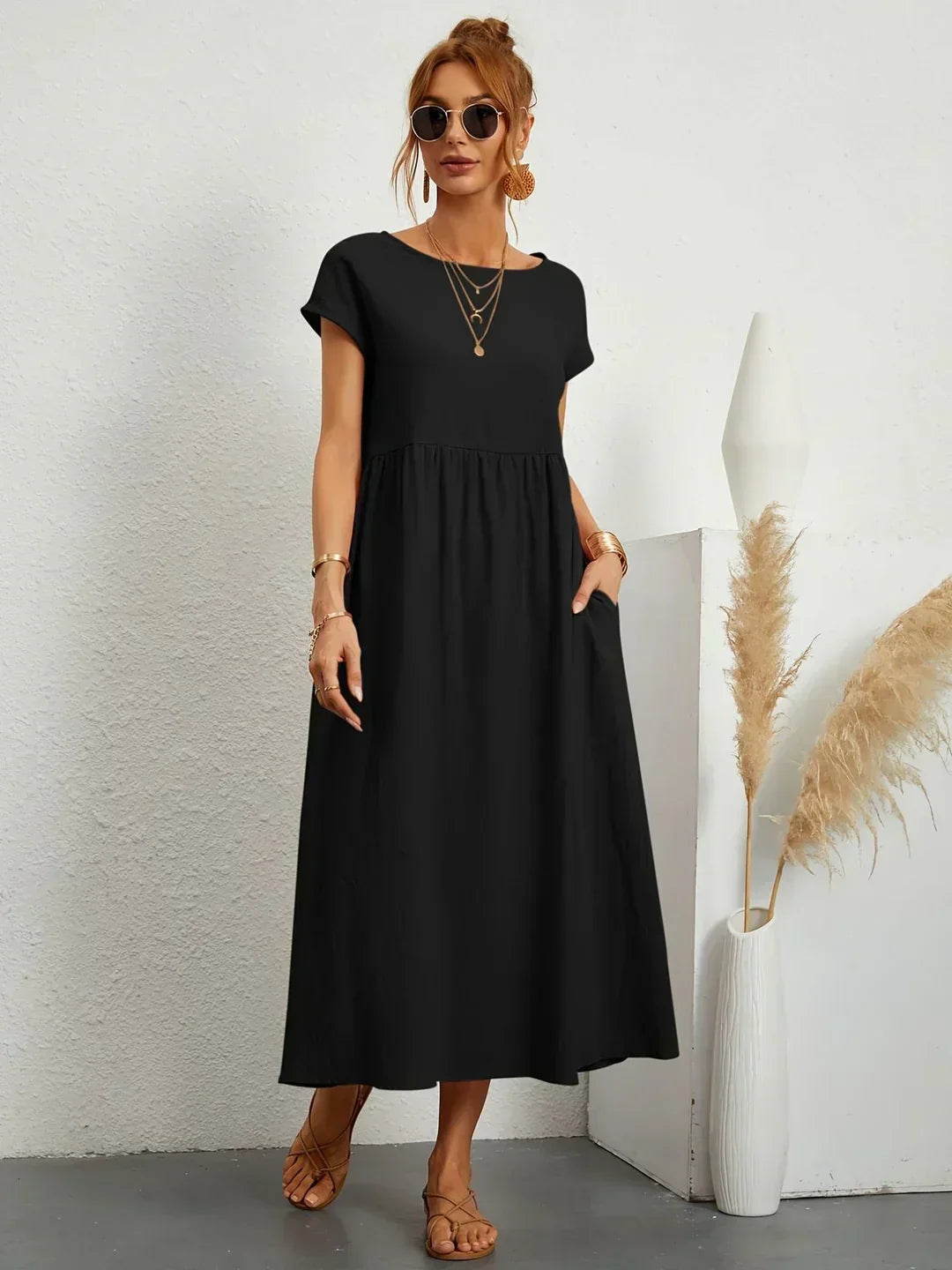 Gabrielle™ | Luxe Minimalist Midi Dress